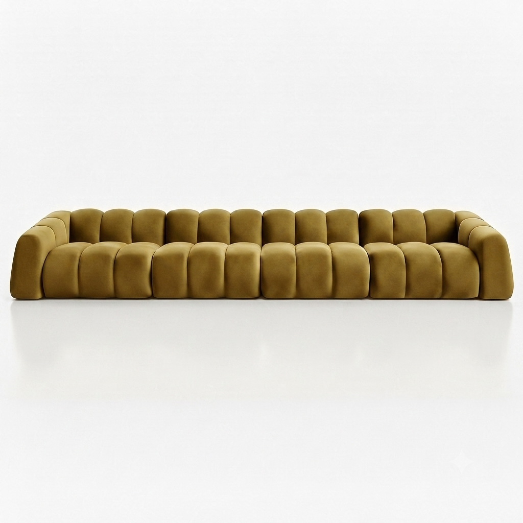 Nowoczesna Pikowana Sofa Modułowa Arand Line SL+S+S+SP - Duża Tapicerowana Kanapa 410 cm do Salonu