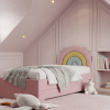 Łóżko Młodzieżowe Double Bed Z Panelami Ściennymi - Podwójne Łóżko Tapicerowane Z Wysuwaną Szufladą