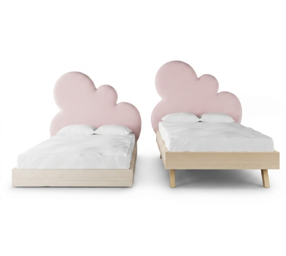 Rosnące Łóżko Dziecięce Chmurka Cloud Legs Basic - Przypodłogowe z Zagłówkiem Chmurką