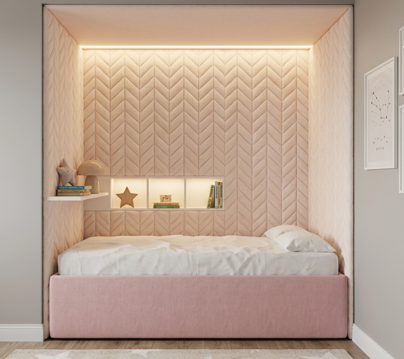 Łóżko Dziecięce Sofa Box Texti - Minimalistyczne Tapicerowane Łóżko Z Pojemnikiem Bez Zagłówka