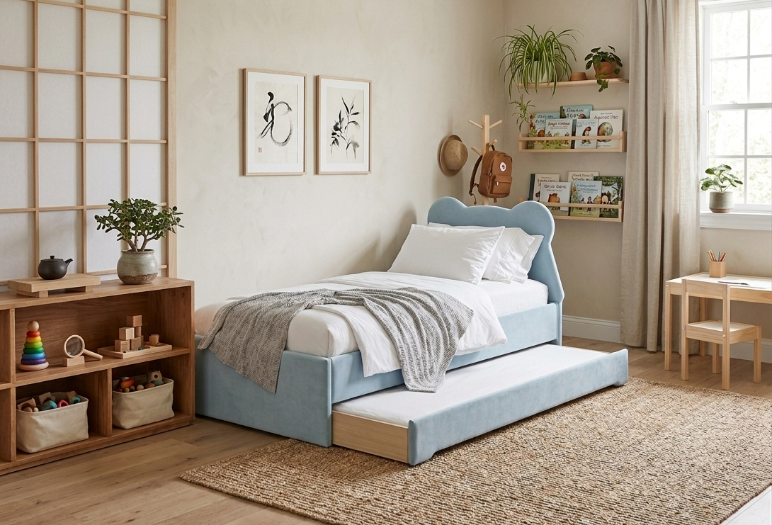 Podwójne Łóżko Wysuwane Double Bed Miś Teddy - Funkcjonalność dla Rodzeństwa