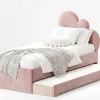 Łóżko Dziecięce Double Bed Chmurka - Podwójne Łóżko Tapicerowane Z Wysuwaną Szufladą Spania