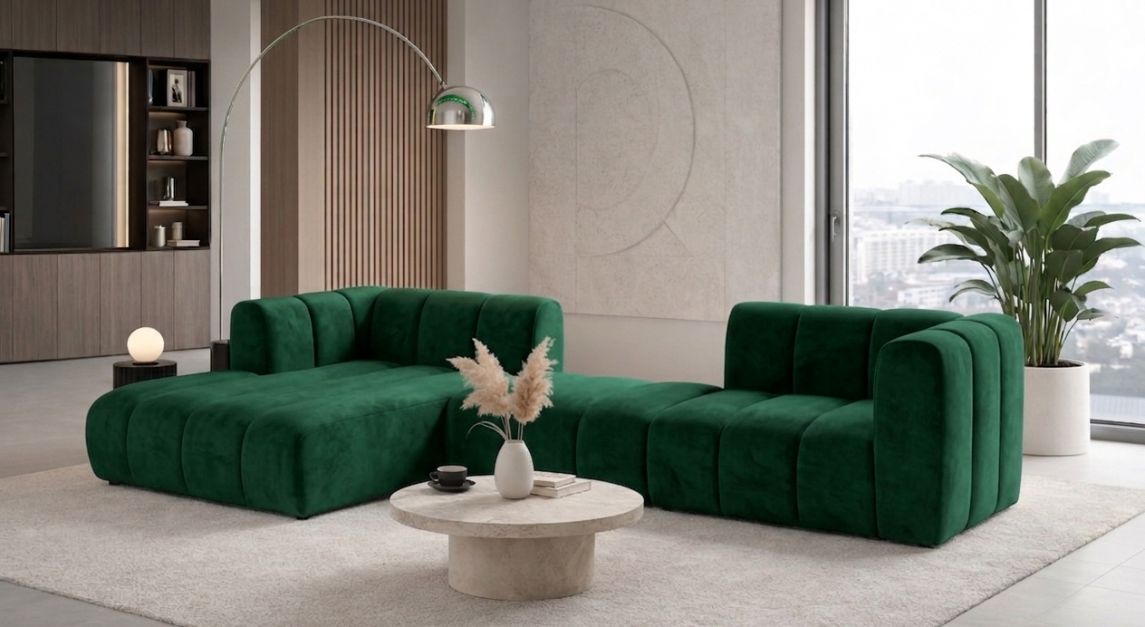 Nowoczesna sofa modułowa tapicerowana Arand SZL+P+SP
