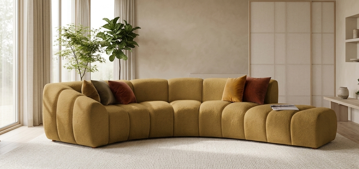 Nowoczesna Sofa Narożna do Salonu Arand Line RL+R+P - Modułowa Tapicerowana Pikowana