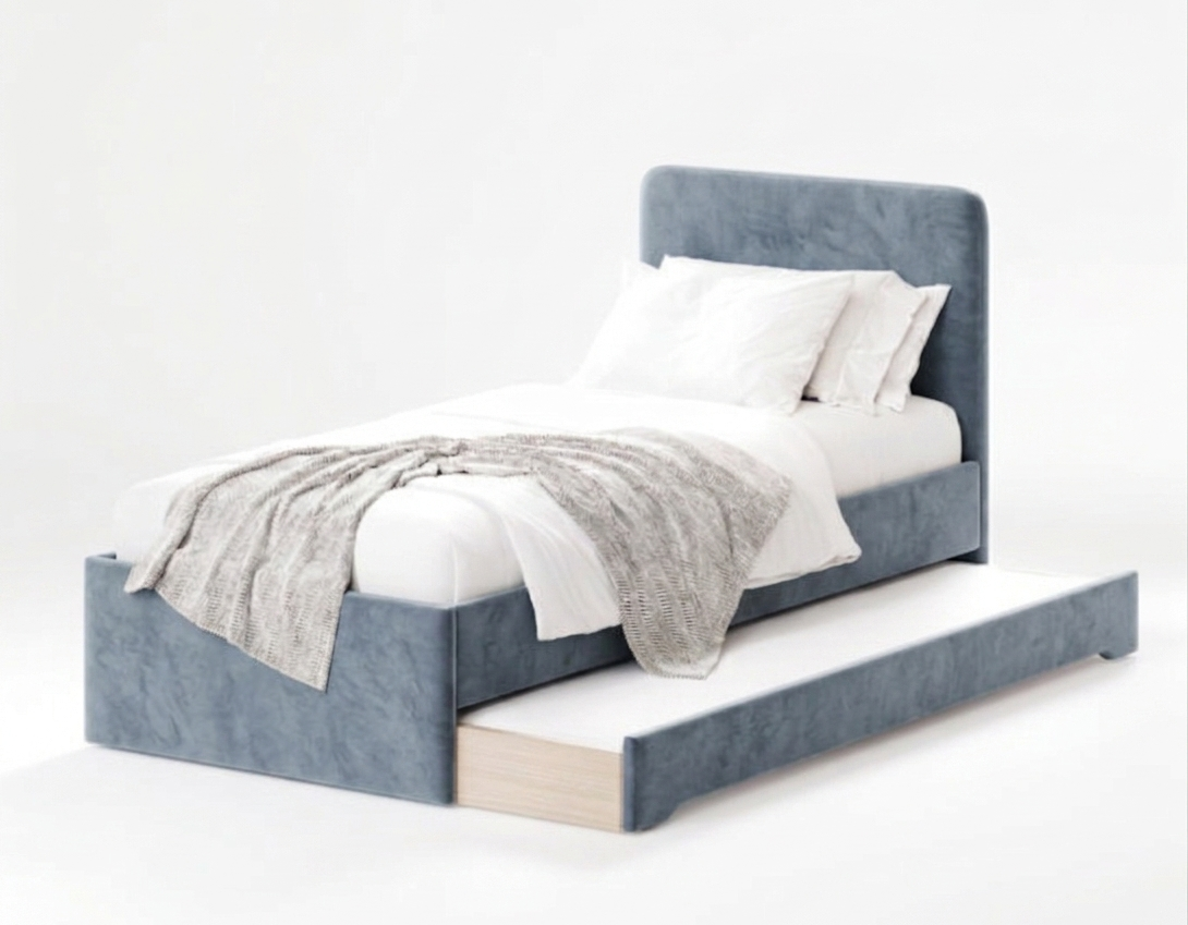 Łóżko Dziecięce Double Bed Redu - Podwójne Łóżko Tapicerowane Z Wysuwaną Szufladą Spania