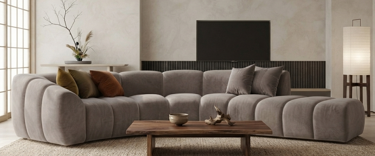 Nowoczesna Sofa Narożna do Salonu Arand Line RL+R+P - Modułowa Tapicerowana Pikowana