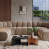 Sofa narożna modułowa tapicerowana kształt "U" Arand S+RS+S+RS+S