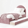 Łóżko Dziecięce Double Bed Pille - Podwójne Łóżko Tapicerowane Z Wysuwaną Szufladą Spania