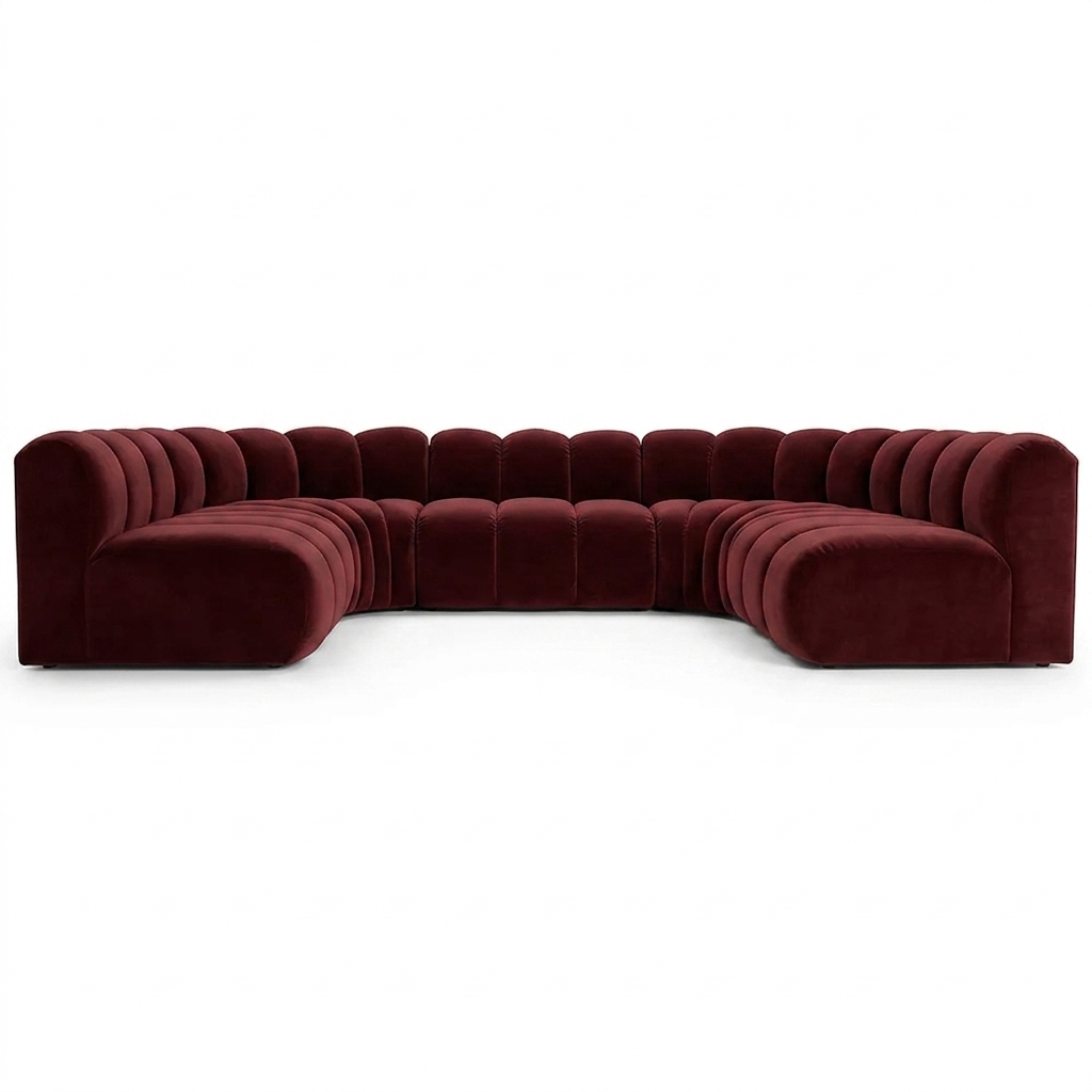 Sofa narożna modułowa tapicerowana kształt "U" Arand S+RS+S+RS+S