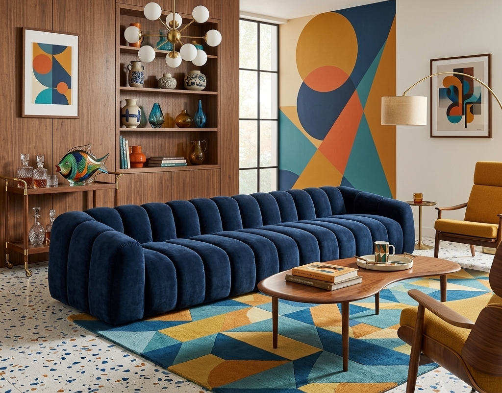 Nowoczesna Pikowana Sofa Modułowa Arand Line SL+S+S+SP - Duża Tapicerowana Kanapa 410 cm do Salonu