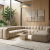 Sofa modułowa tapicerowana kształt "U" Arand SL+S+RS+S+RS+S+P