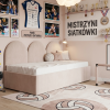Młodzieżowe Łóżko Sofa Box Texti - Z Panelami Ściennymi i Pojemną Skrzynią