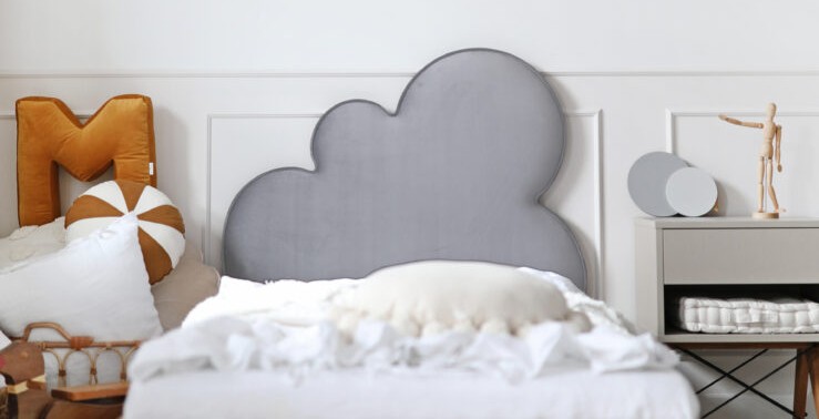 Łóżko Dziecięce Double Bed Chmurka - Podwójne Łóżko Tapicerowane Z Wysuwaną Szufladą Spania