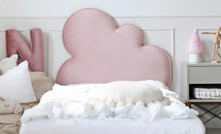 Łóżko Dziecięce Double Bed Chmurka - Podwójne Łóżko Tapicerowane Z Wysuwaną Szufladą Spania