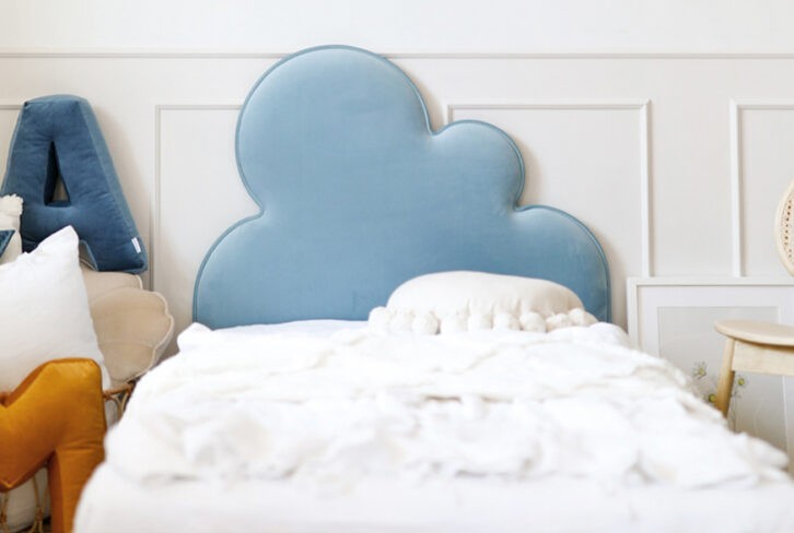 Łóżko Dziecięce Double Bed Chmurka - Podwójne Łóżko Tapicerowane Z Wysuwaną Szufladą Spania
