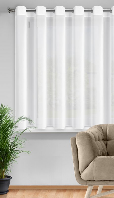 Firana gotowa Dalia biała 350 X 150 cm – rozjaśnia wnętrze