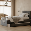 Łóżko Dziecięce Double Bed Redu - Podwójne Łóżko Tapicerowane Z Wysuwaną Szufladą Spania