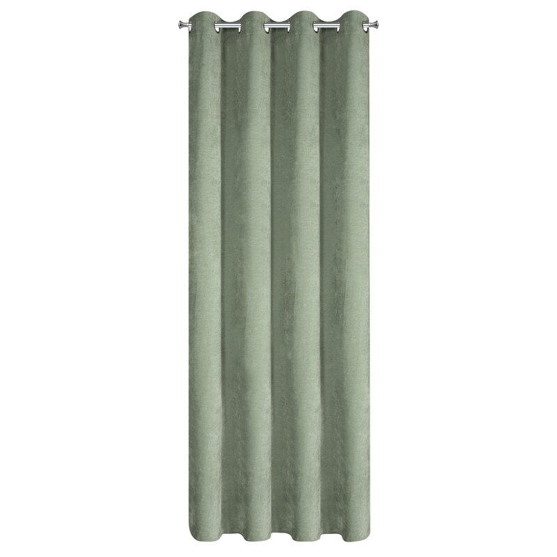 Zasłona gotowa Vani ciemnomiętowa 140 X 250 CM – szenilowa struktura
