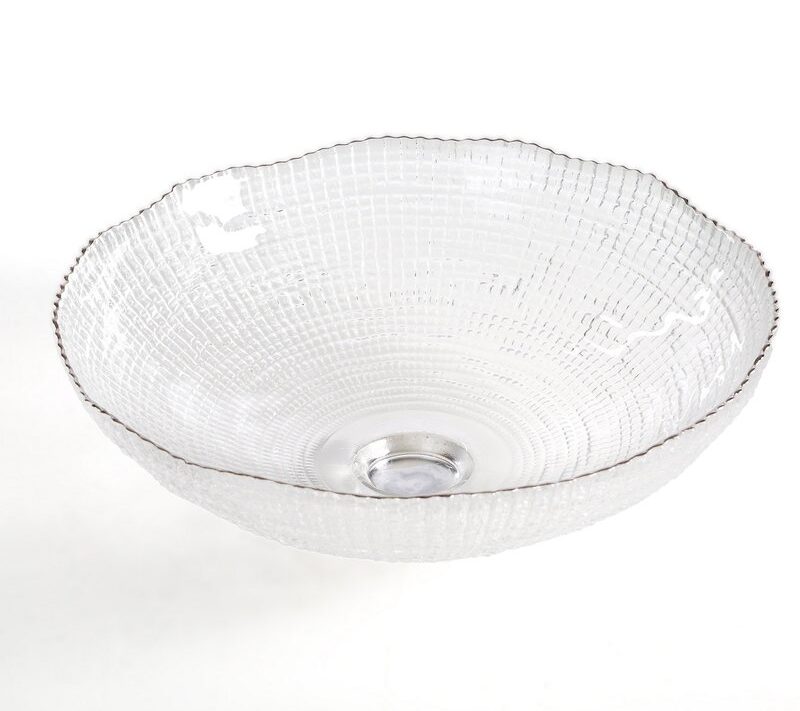 Szklana misa dekoracyjna Daisy biała O 25 X 9 cm – do owoców lub ozdób