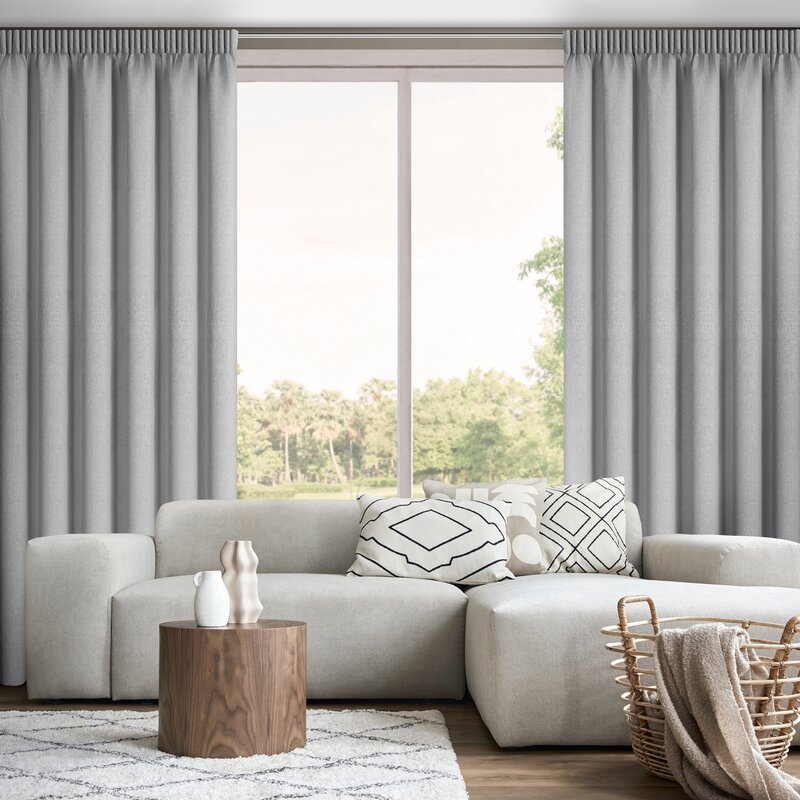Zasłona gotowa Zoey srebrna 140 X 270 CM – 100% zaciemniająca
