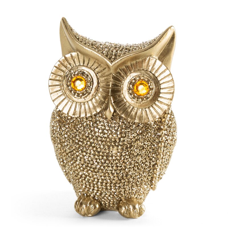 Figurka ceramiczna sowa Eldo szampańska 8 X 6 X 11 cm – na półkę i komodę