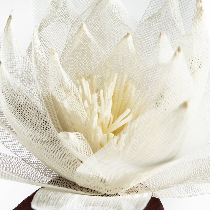 KWIAT ORGANZA 2 O 35 X 90 CM MUSZTARDOWY