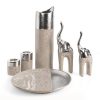 Wazon ceramiczny LAILA srebrny O 13 X 46 cm – na susze i kwiaty