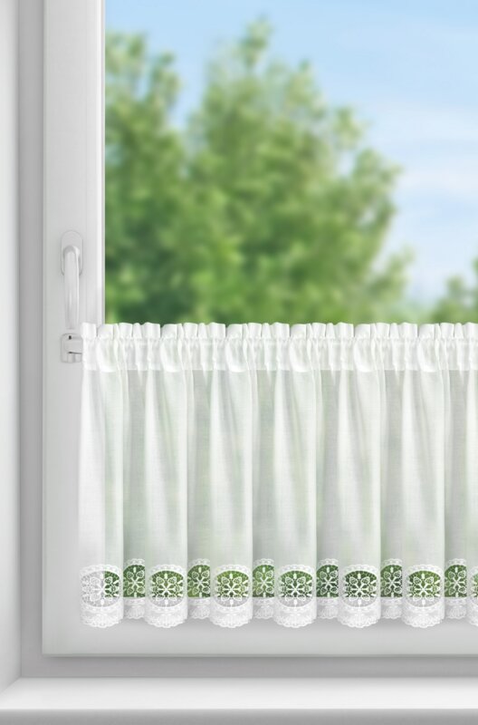 Firana gotowa Lila biała 150 X 40 cm – do kuchni i jadalni