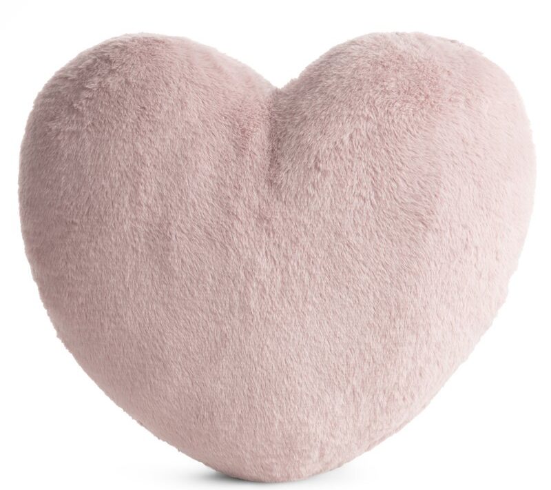 Poszewka na poduszkę Heart pudrowa 45 X 45 CM – miękka i futrzana