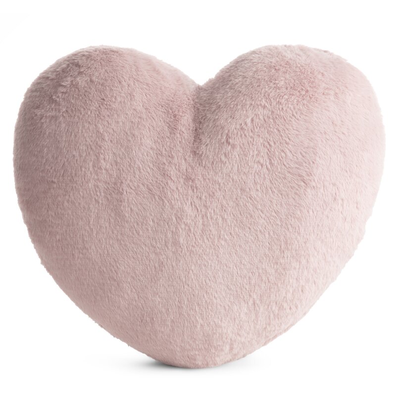Poszewka na poduszkę Heart pudrowa 45 X 45 CM – miękka i futrzana