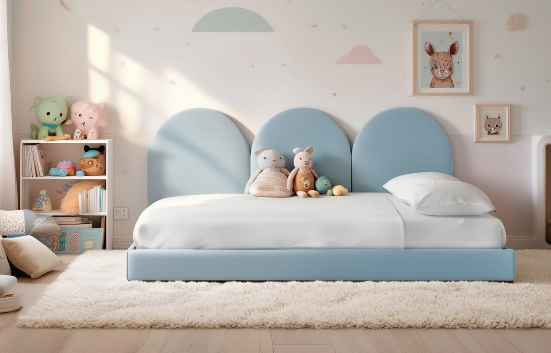 Rosnące Łóżko Dziecięce Sofa Legs Texti – Stylowa Sofa z Tapicerowanymi Panelami