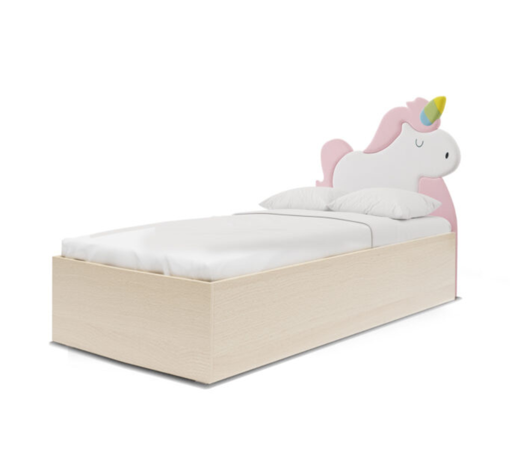 Łóżko Dziecięce Unicorn Box Basic - Łóżko Z Pojemnikiem I Zagłówkiem W Kształcie Jednorożca