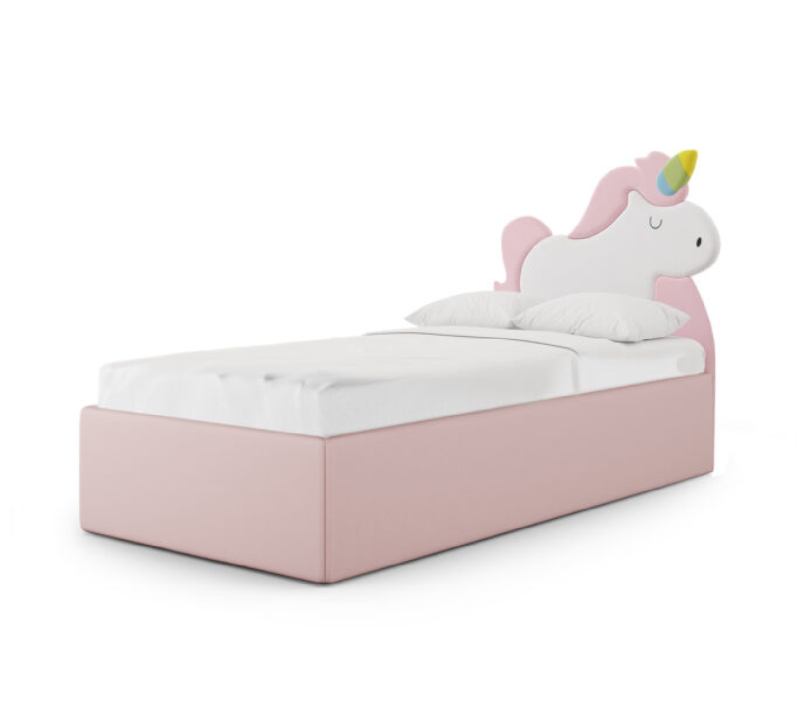 Łóżko Dziecięce Unicorn Box Texti - Tapicerowane Łóżko Z Pojemnikiem I Motywem Jednorożca