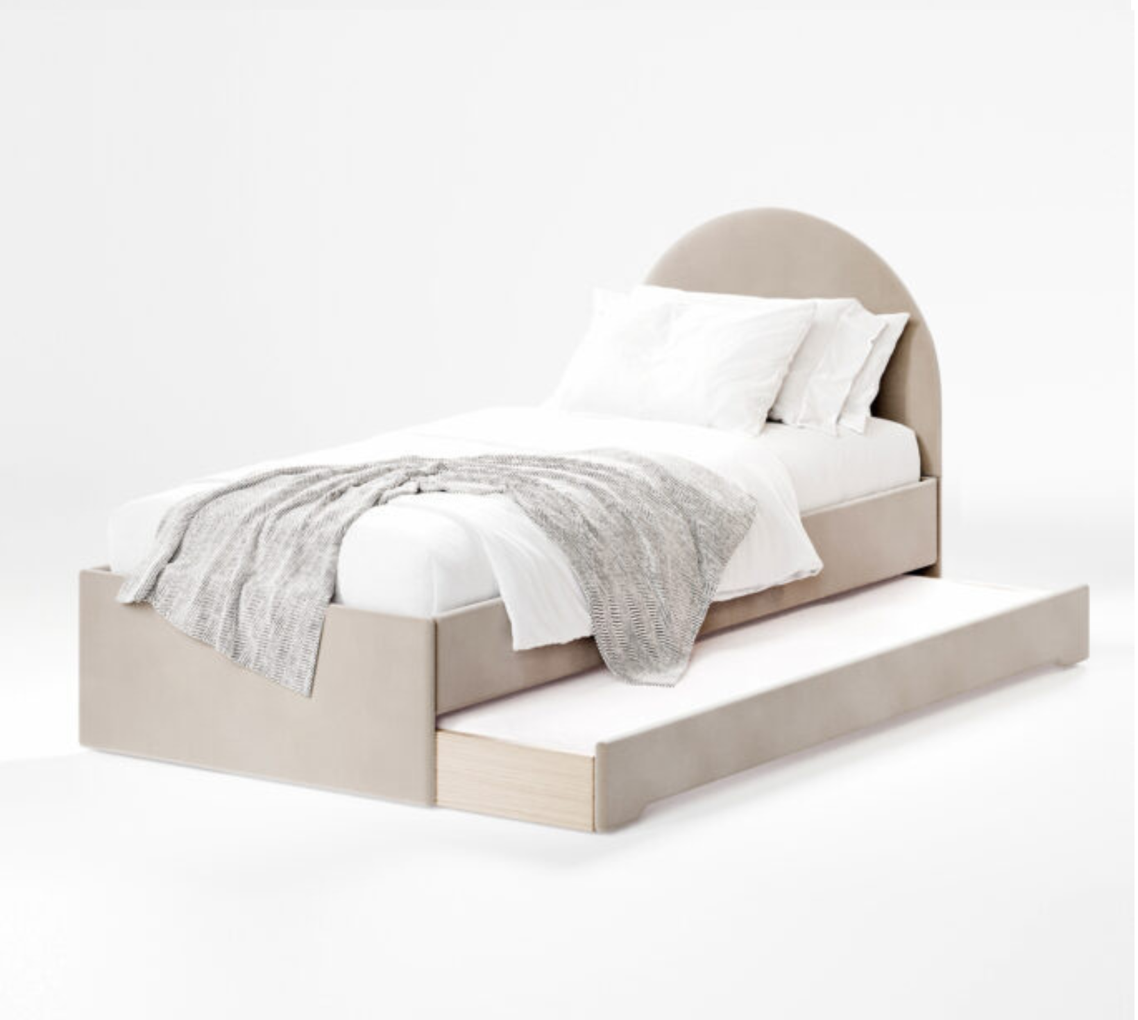 Łóżko Dziecięce Double Bed Pille - Podwójne Łóżko Tapicerowane Z Wysuwaną Szufladą Spania
