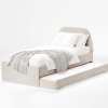 Łóżko Dziecięce Double Bed Trapez - Podwójne Łóżko Tapicerowane Z Wysuwaną Szufladą Spania