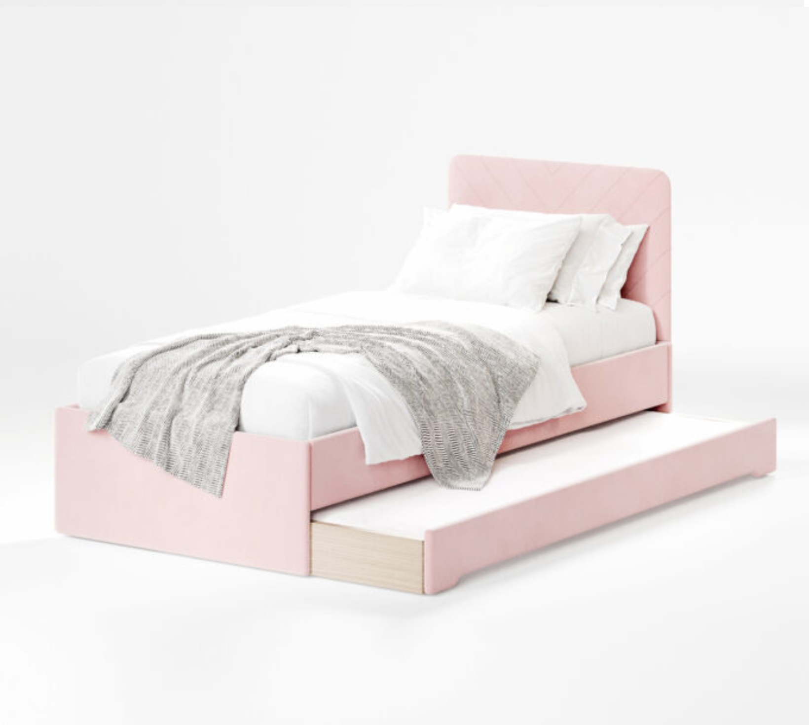 Łóżko Dziecięce Double Bed Stitch - Podwójne Łóżko Tapicerowane Z Wysuwaną Szufladą Spania