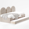 Łóżko Młodzieżowe Double Bed Z Panelami Ściennymi - Podwójne Łóżko Tapicerowane Z Wysuwaną Szufladą