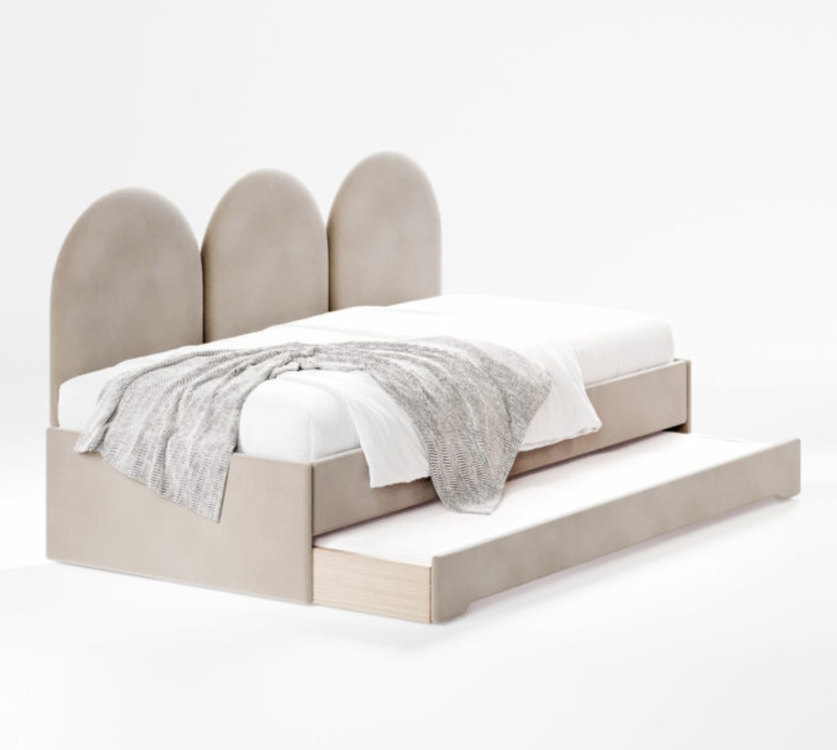 Łóżko Młodzieżowe Double Bed Z Panelami Ściennymi - Podwójne Łóżko Tapicerowane Z Wysuwaną Szufladą