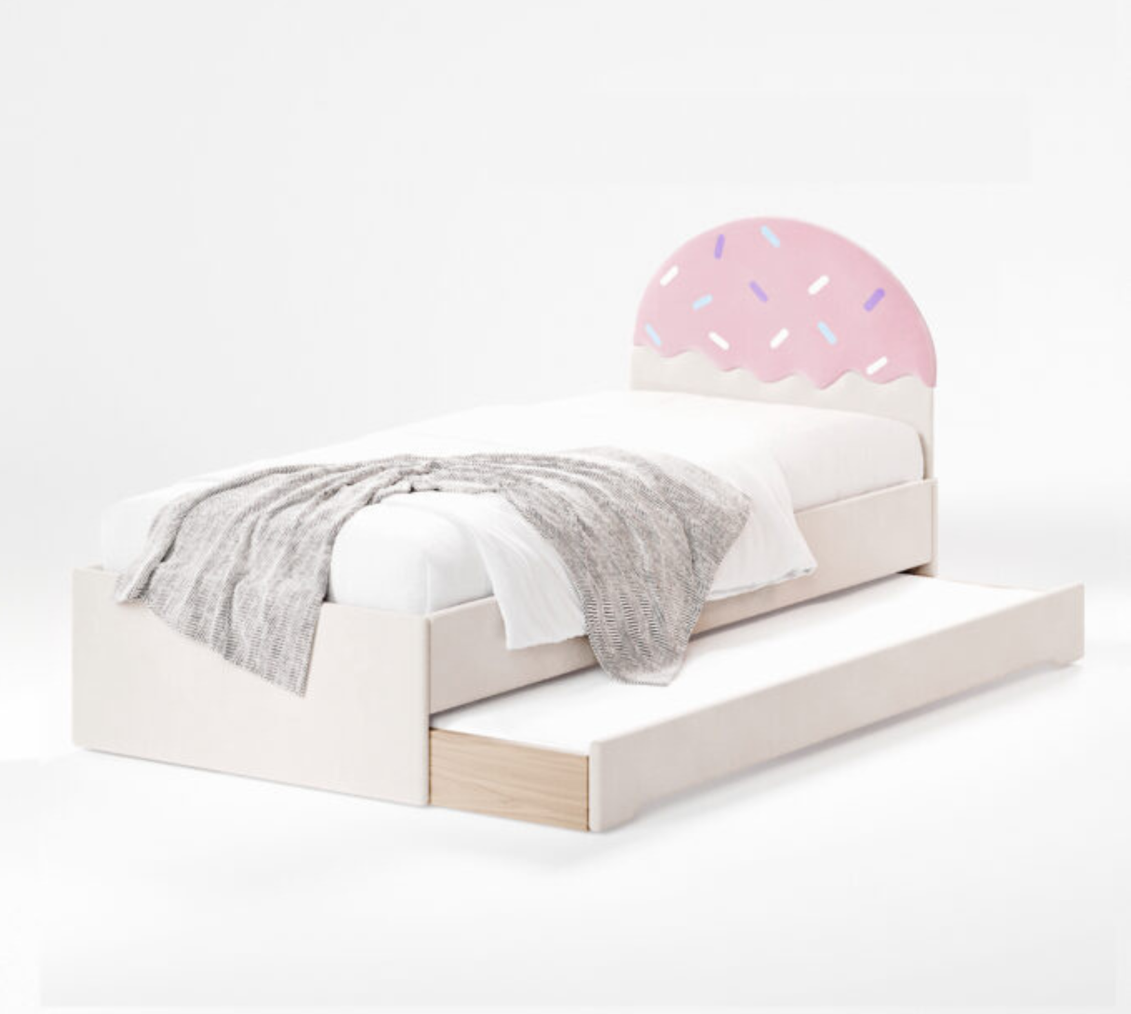 Łóżko Dziecięce Confetti Double Bed - Podwójne Łóżko Tapicerowane Z Wysuwaną Szufladą