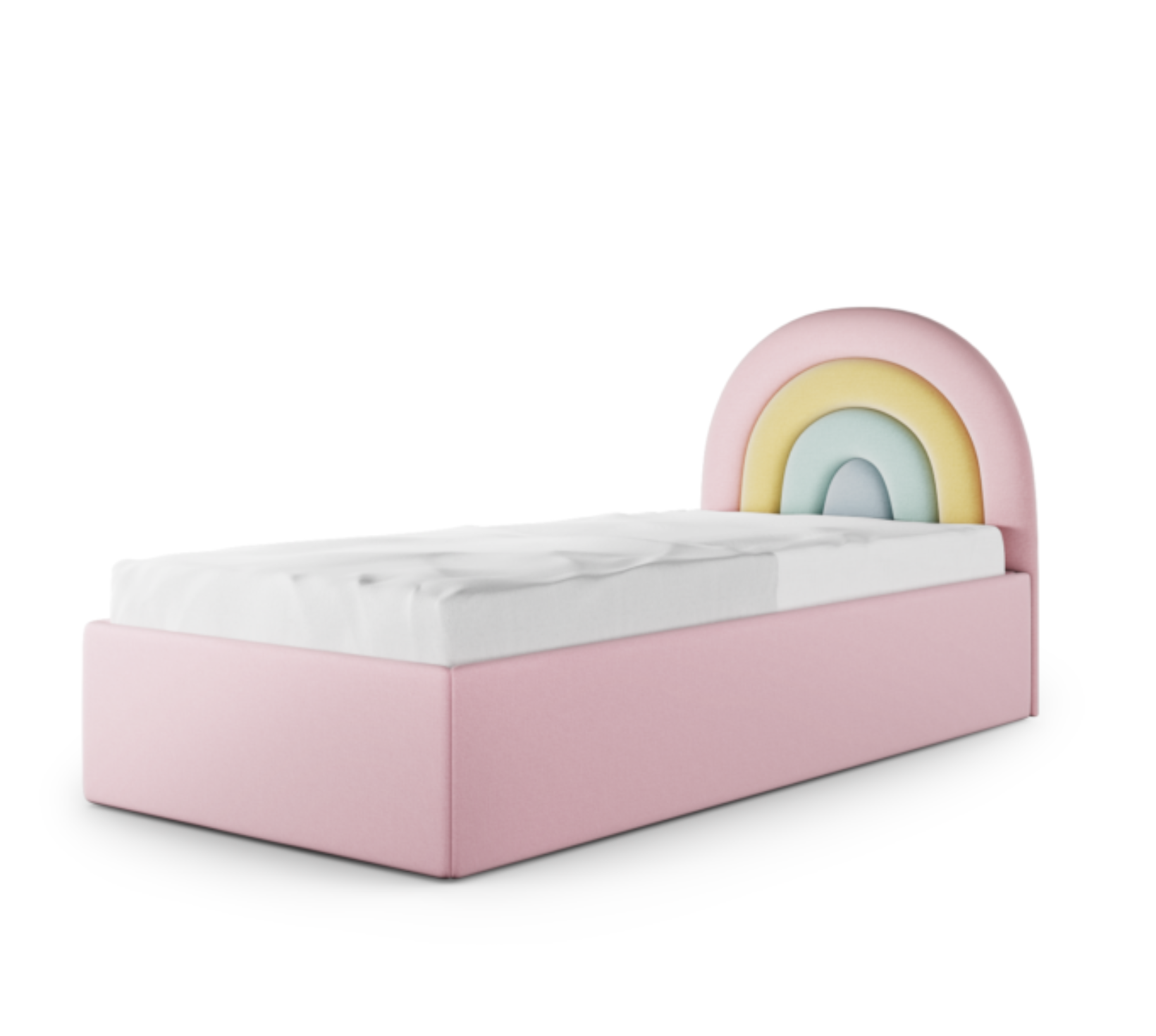 Tapicerowane Łóżko Rainbow Tęcza Box Texti - Bajkowy Design i Pojemna Skrzynia