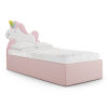 Łóżko Dziecięce Unicorn Box Texti - Tapicerowane Łóżko Z Pojemnikiem I Motywem Jednorożca