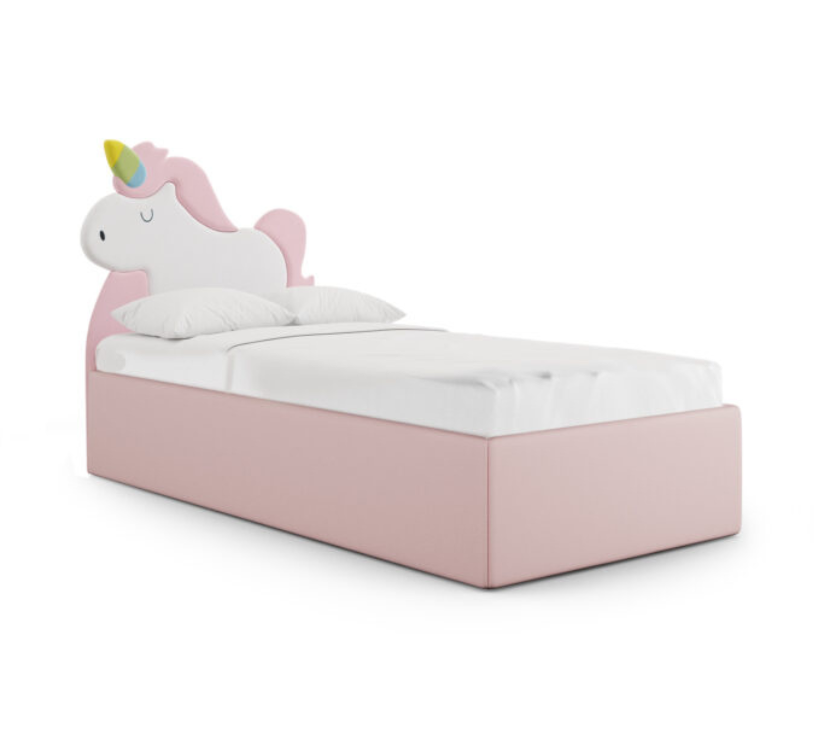 Łóżko Dziecięce Unicorn Box Texti - Tapicerowane Łóżko Z Pojemnikiem I Motywem Jednorożca