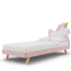 Łóżko Dziecięce Unicorn Legs Texti - Rosnące Łóżko Z Tapicerowaną Ramą I Motywem Jednorożca