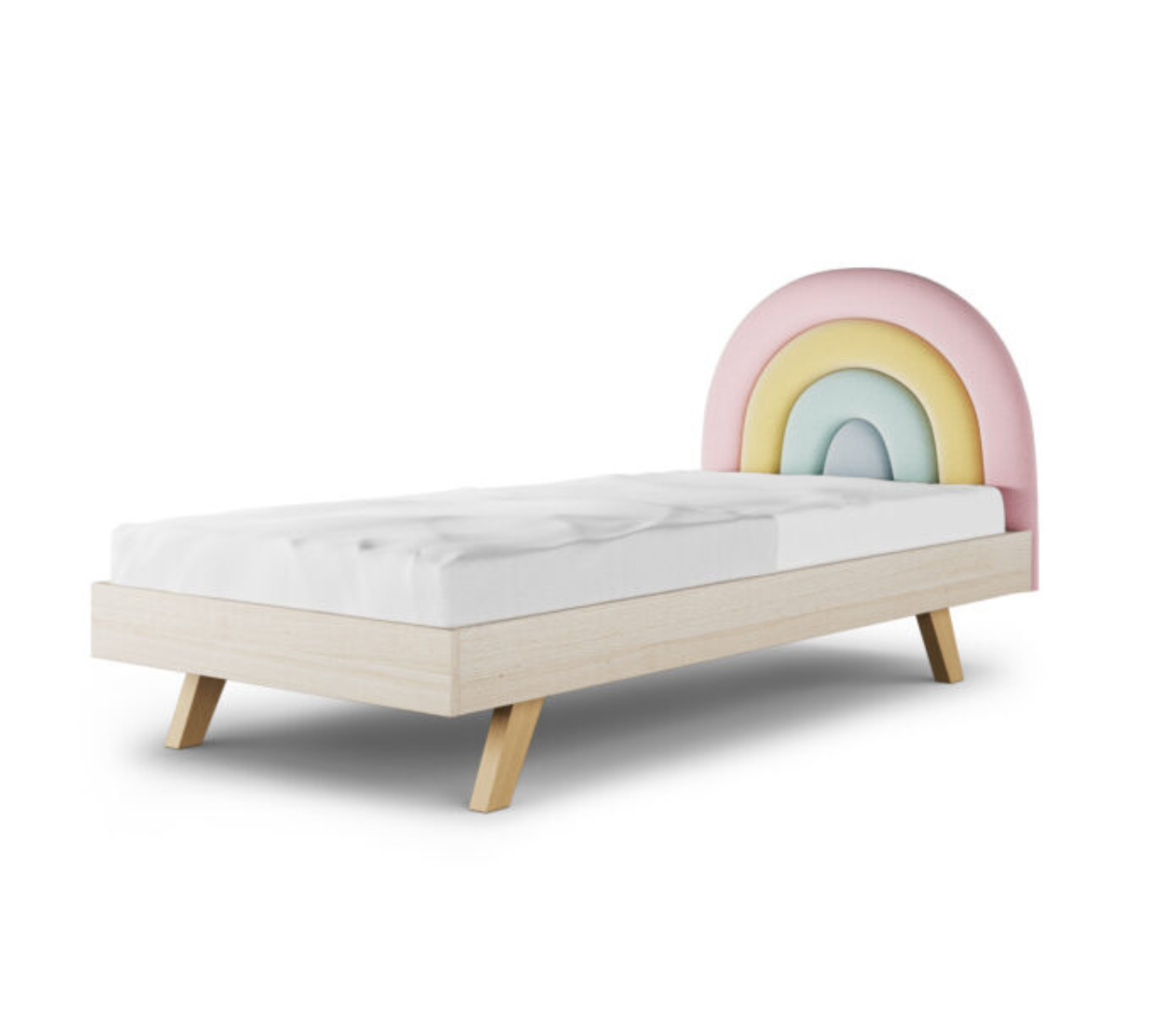 Rosnące Łóżko Dziecięce Rainbow Tęcza Legs Basic - Bajkowy Design z Tęczowym Zagłówkiem
