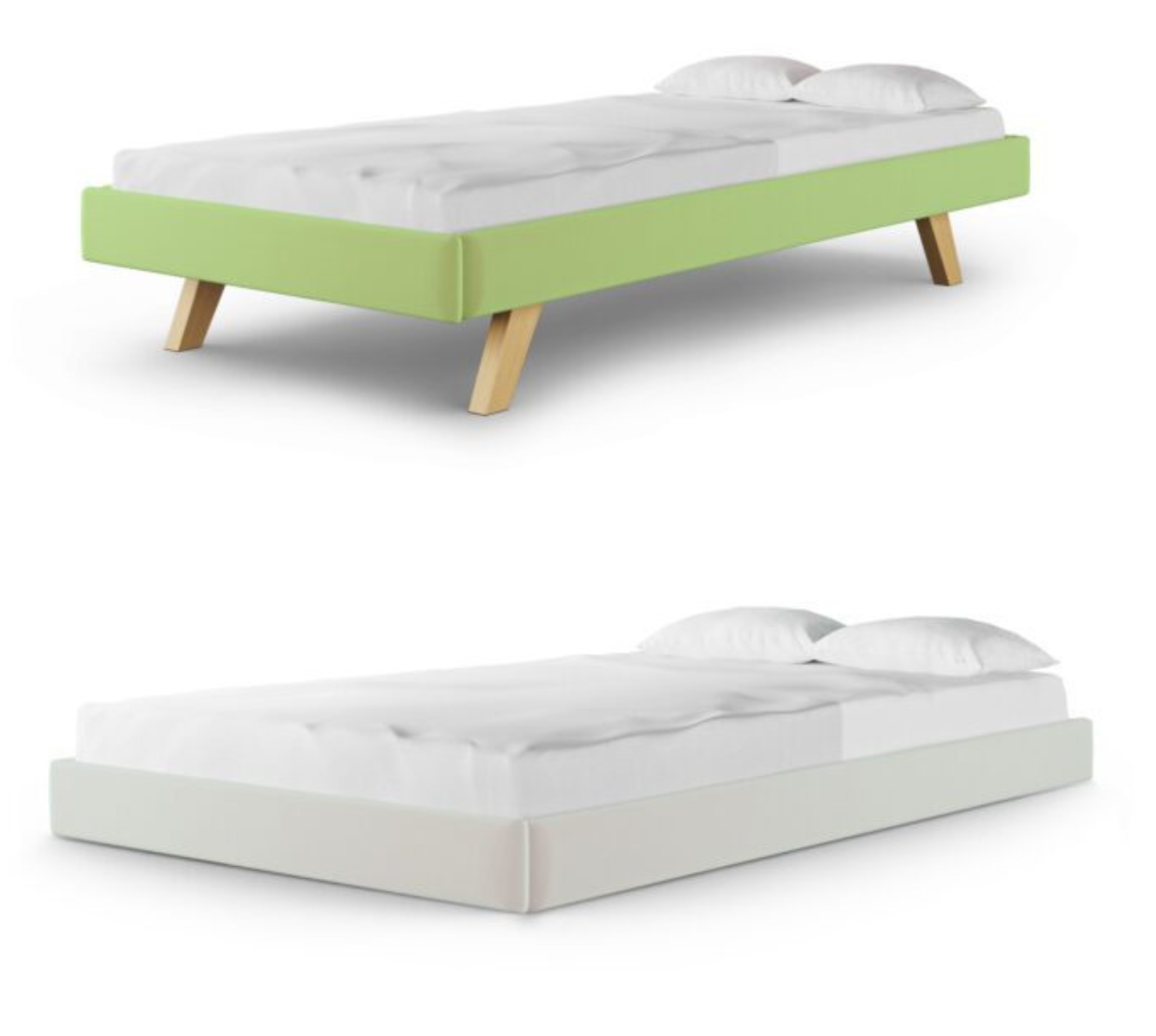 Łóżko Dziecięce Sofa Legs Texti - Minimalistyczne Tapicerowane Łóżko Rosnące Przypodłogowe Na Nóżkach