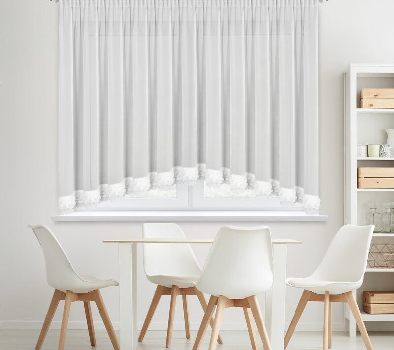 Firana gotowa Luisa biała 400 X 160 cm – rozświetla wnętrze