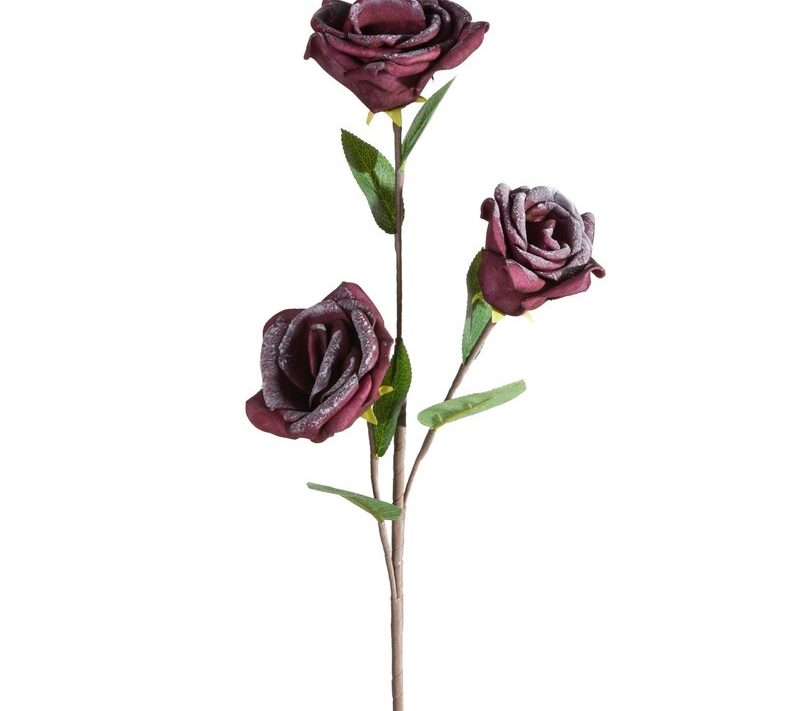 Kwiat dekoracyjny Flore ciemnofioletowy O 10 X 50 CM – z brokatowym blaskiem