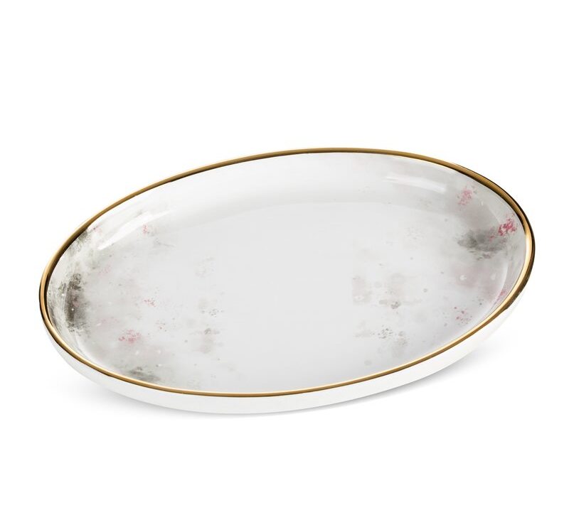 Patera ceramiczna Lumia biała 27 X 19 X 3 CM – pod ulubione dekoracje