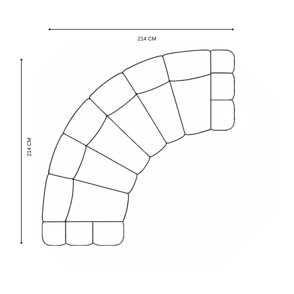 Nowoczesna Sofa Narożna do Salonu Arand Line RL+R+P - Modułowa Tapicerowana Pikowana
