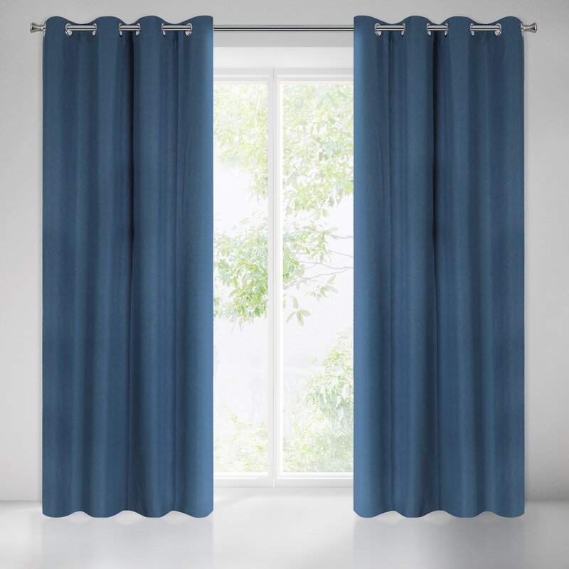 Zasłona gotowa Meltem granatowa 140 X 250 cm – gotowa do zawieszenia